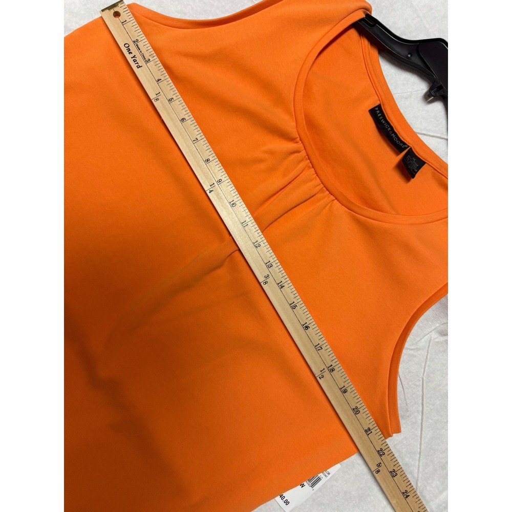 Preswick & Moore Womens Plus 1X Orange Scoop Neck Pleated Front Tank Top NWT - Picture 7 of 10
